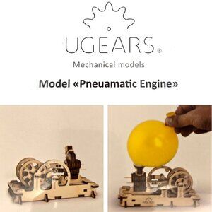 Ugears DIY wooden self-propelled 3D puzzle Pneumatic Engine - New In Box
